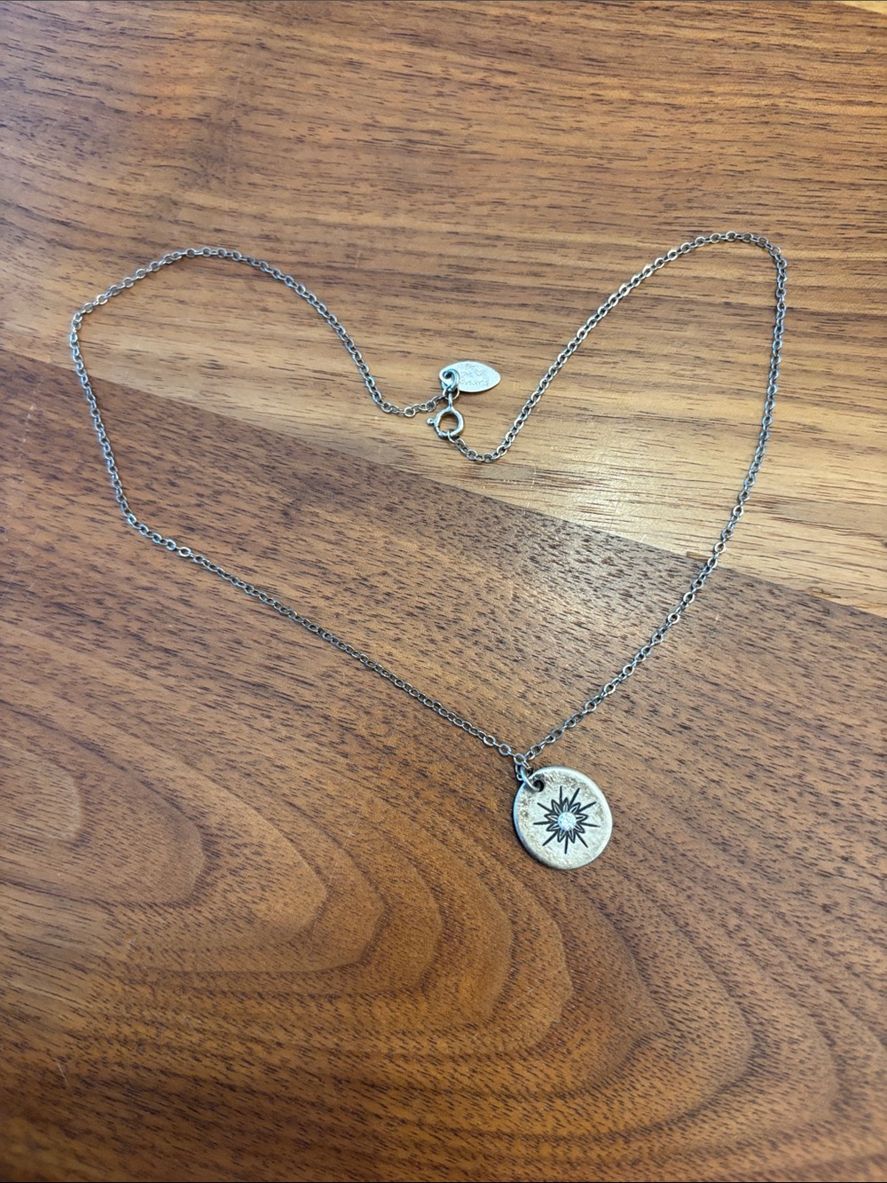 Lisa Leonard Sunburst 925 Sterling Silver 3mm Diamond 18” Necklace